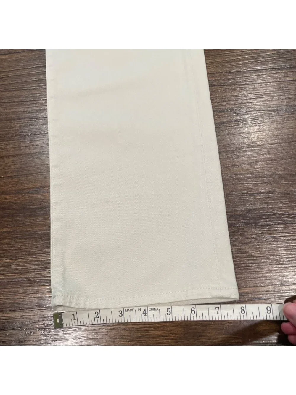 NWT FLAWED Madewell Allday 1991 Straight-Leg Pant 35x34 Beige Stretch Relaxed